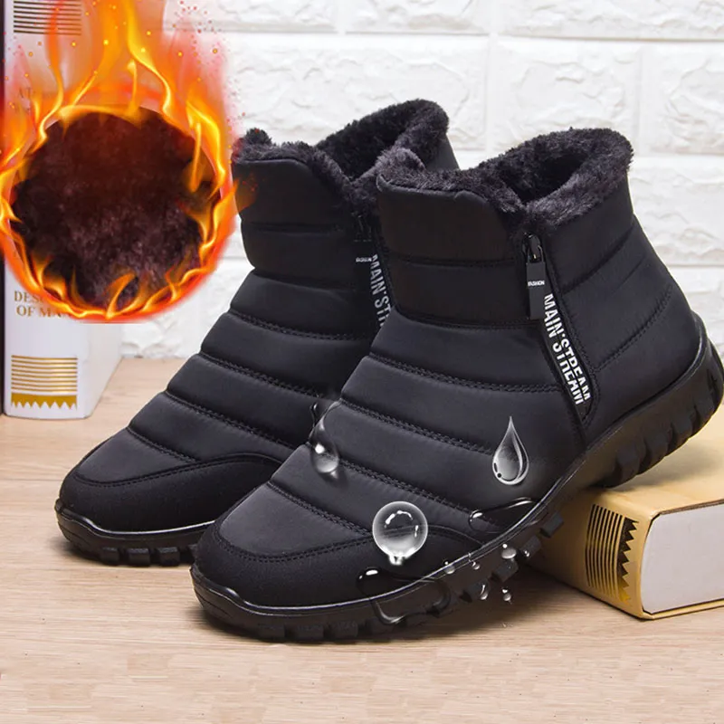 Main Winter Men Ankle Snow Boots Waterproof Non Slip Shoes for Men Casual Keep Warm Plush Plus Size Couple Footwear Chaussure Homme image