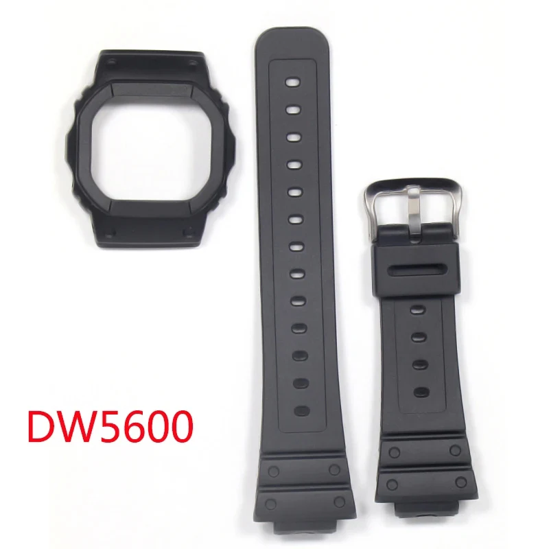 Suitable for Casio DW5600 smart watch sports silicone strap waterproof strap stainless steel buckle