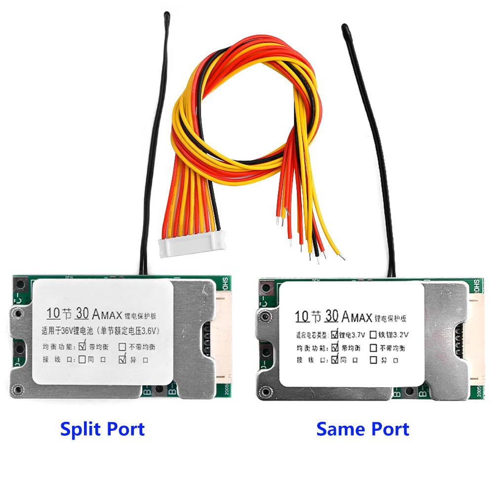 Main 10S 36V 30A Lithium Battery Charge Board BMS PCB 18650 Battery Balanced Protection Board Li-ion Cell Balancer for Electric Car image