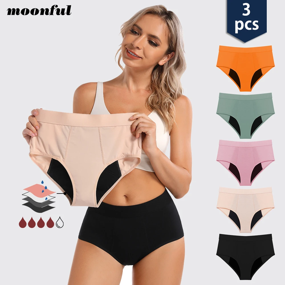 Main 3PCS/Lot Menstrual Panties Woman Very Abundant Flow Menstruation Underwear High Waist Leak Proof Period Panties for Girls Set image