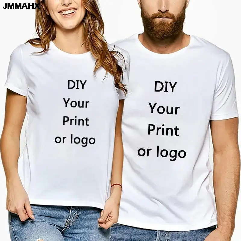 Customized Print Leisure T Shirt Harajuku Women's Tshirt DIY Your Like Photo Or Logo White T-shirt Fashion Custom Men's Tops Tee