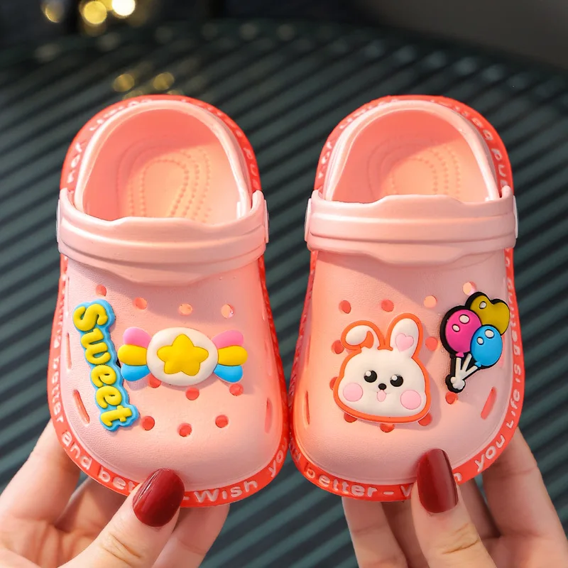 Summer Children Garden Clogs Shoes Boys&Girls Beach Sandal Kids Lightweight Breathable Cute Cartoon Slip Baby Slippers