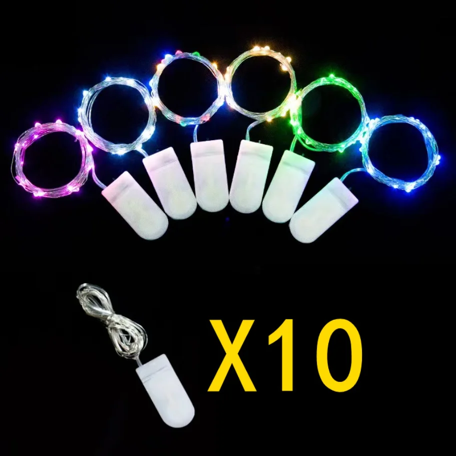 Main 10 pcs LED Light String Copper Wire Waterproof DIY Fairy Holiday Lights Birthday Party Wedding Christmas Wreath Decoration image