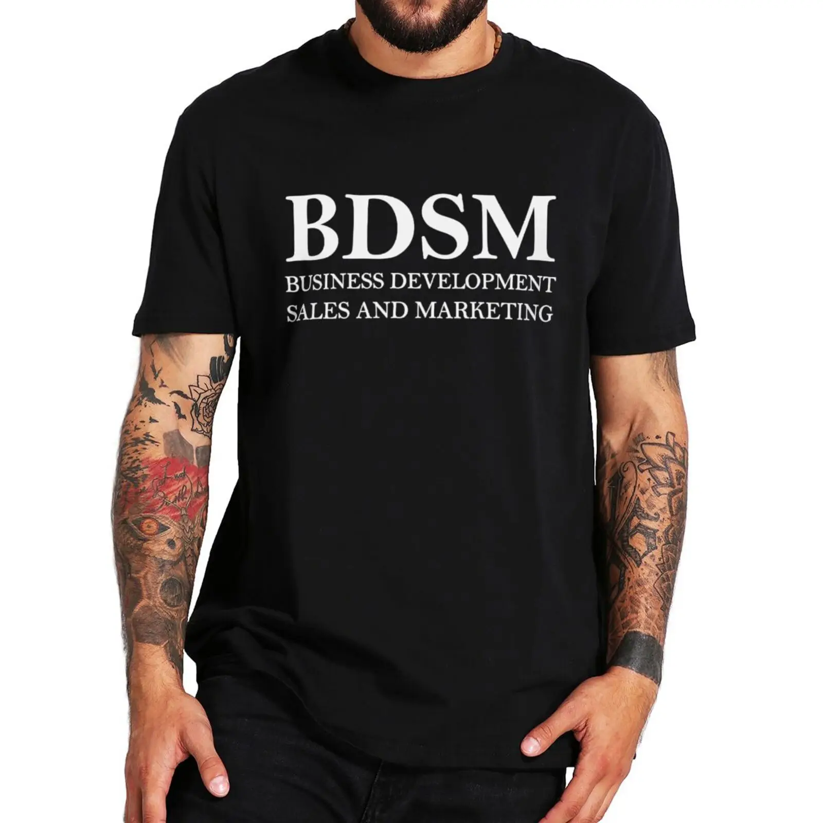 BDSM Business Development Sales And Marketing T Shirt Adult Humor Slang BDSM Puns Tops Casual 100% Cotton Unisex T-shirt EU Size