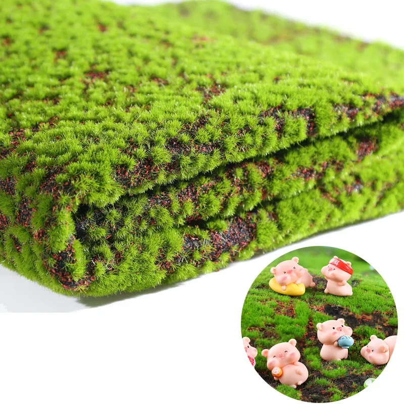 Main Turf Artificial Moss Grass Lawn Nylon Simulation Wall Green Plants DIY Wedding Mini Garden Micro Landscape Faux Eco Bottle Decor image