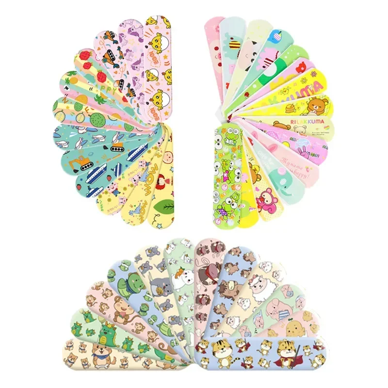 120pcs/set Round Strips Shape Band Aid First Aid Wound Plaster Skin Dressing Patch for Children Adults Adhesive Bandages Kawaii