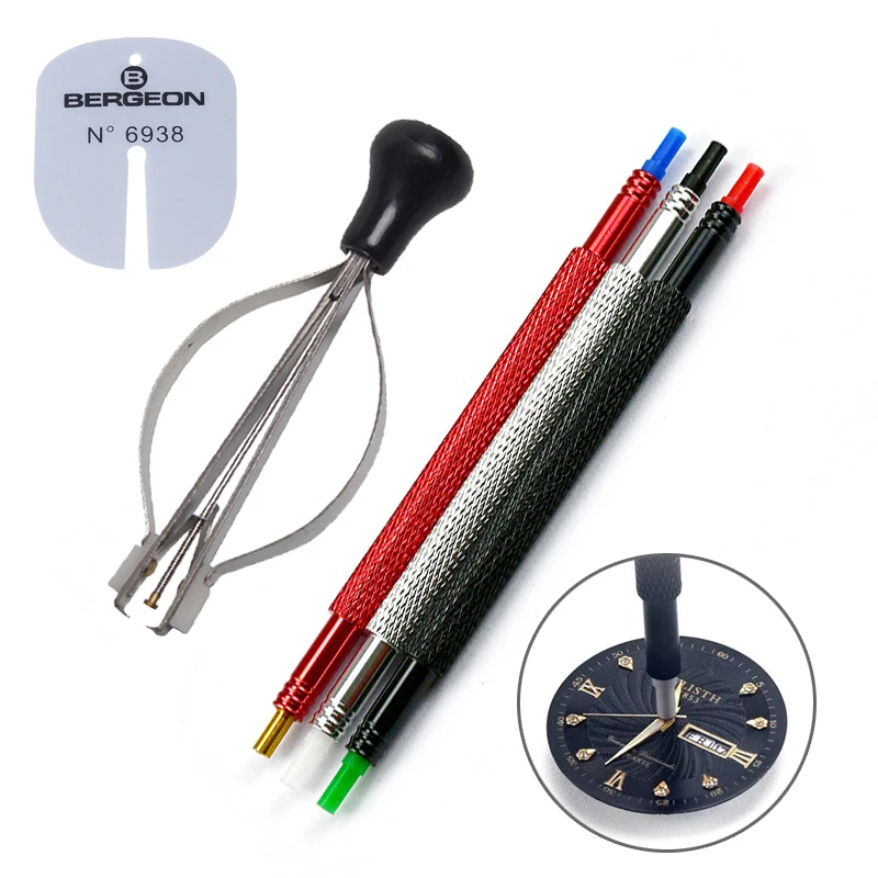 3/4/5/6PCS Watch Hand Pressers Pusher Fitting Set Kit Watchmakers Watch Repair Tool Kits Double-ended Needle Pen And Needle Set