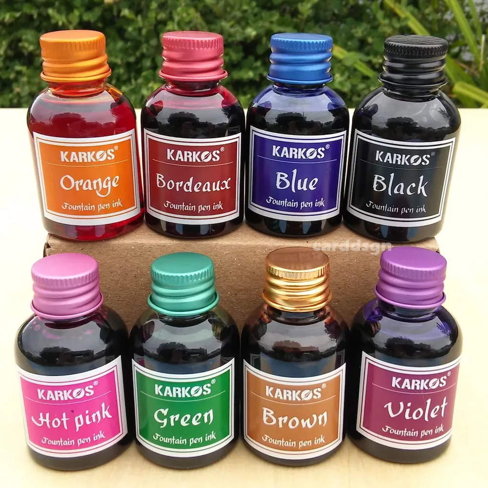 30ml/Bottle Pure Colorful Fountain Pen Ink Refilling Smooth Liquid Inks Stationery School 10 colors Student teacher ink Office