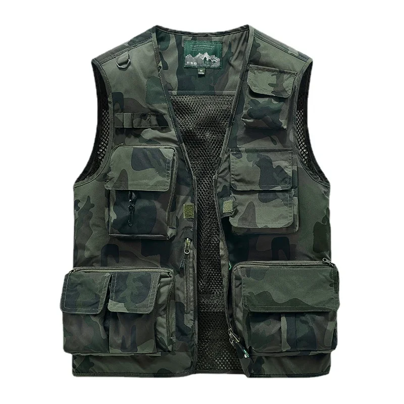 Men Outdoor Waistcoats Climbing Vests Jackets Multi-pocket Fishing Photography  Vests Men Mesh Breathable Vests Coats Size 6XL