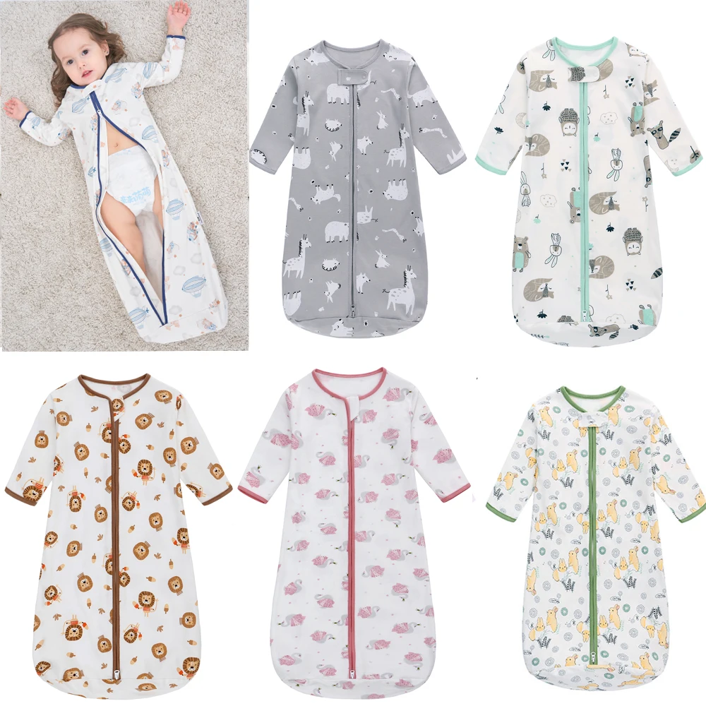 Cotton Baby Long Sleeve Sleeping Bag Kids Pajamas Anti-Kicking Cocoon For Newborn Envelope Sleep Sack Bedding For 0-18M