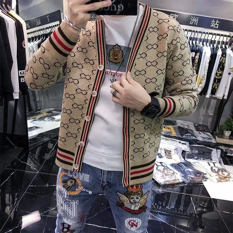 Men's and Women's Cardigan Knitted Sweater Outer Wear Fashionable Korean Style Fashionable Spring and Autumn Sweater