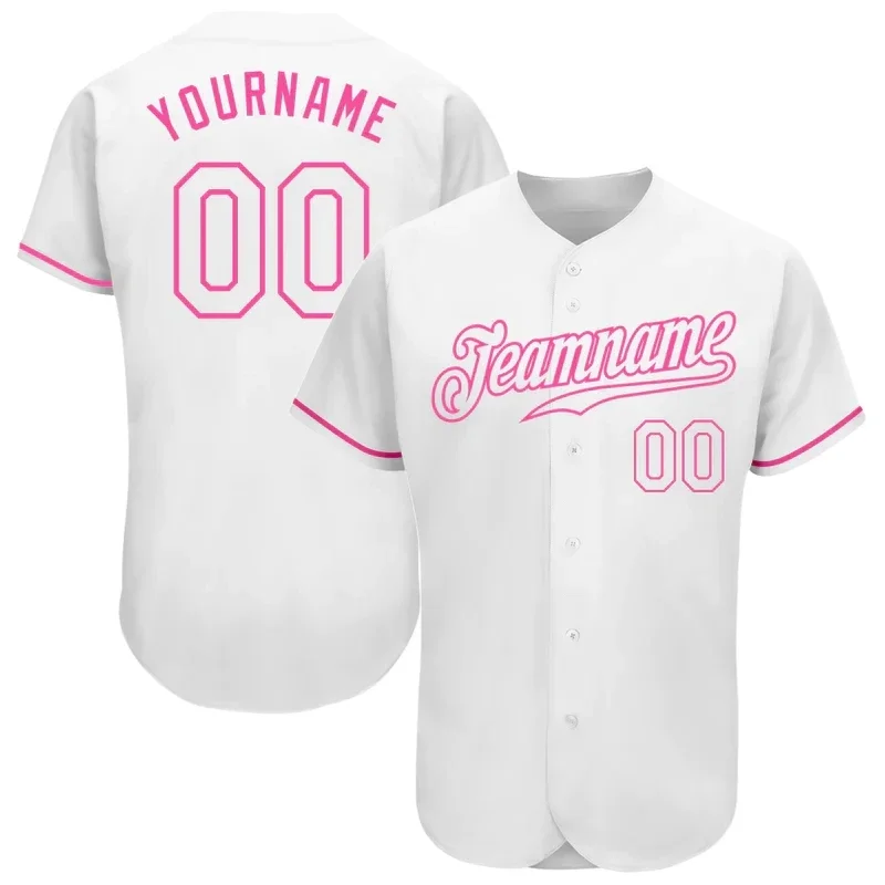 Custom Pink Baseball Jersey Men and Women Section Shirt 3D Printed Shirt Casual Team Shirts Hip Hop Unisex Tops