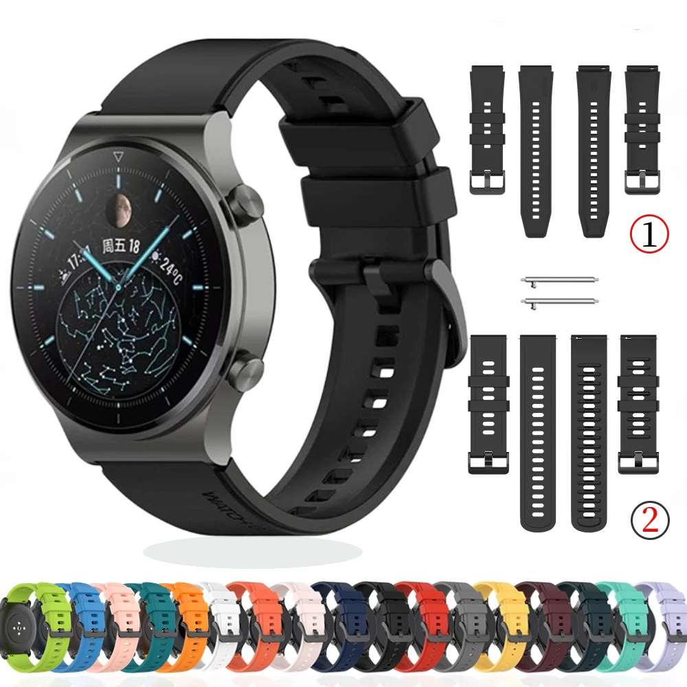 22mm 20mm Silicone Strap For Huawei Watch GT2 2e Pro GT3 Amazfit GTR/GTS Sports Smartwatch strap For Samsung Galaxy Watch 3/3Pro