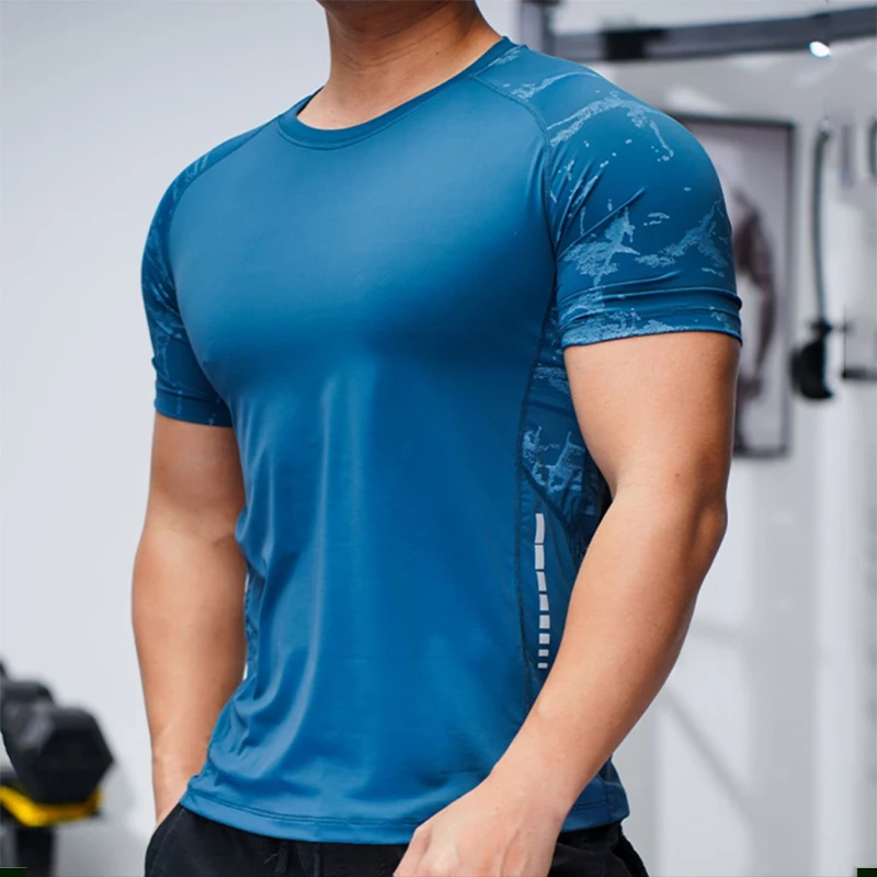 Men Sport T-shirt Quick Dry Short Sleevee Workout Gym TShirt Compression Fitness Running Tops Soft Summer T Shirt Men Rashgard