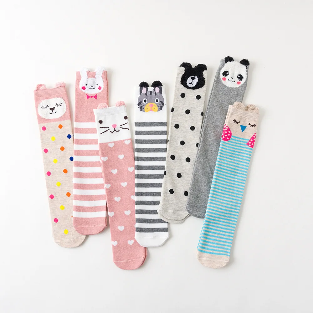 Children warmer ankle short lovely socks Cartoon Cute Kids child Knee High Socks infant cotton Baby Animal Over Knee Socks girls