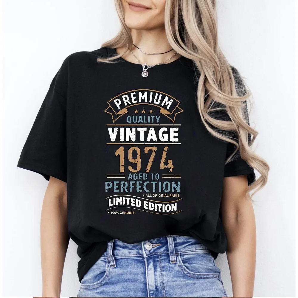 Mens luxury tshirt Vintage Year 1974 - Limited Edition 49rd Birthday Mens Funny T-Shirt 50 Year Old T Shirt Summer Tops Tees