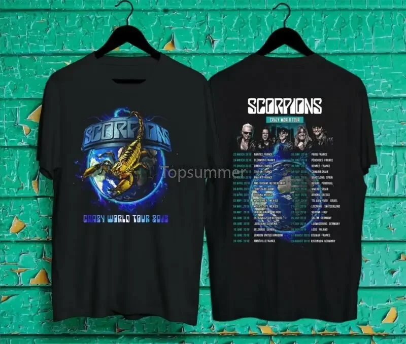 New Scorpions T-Shirt Crazy World Tour Tee S-3Xl