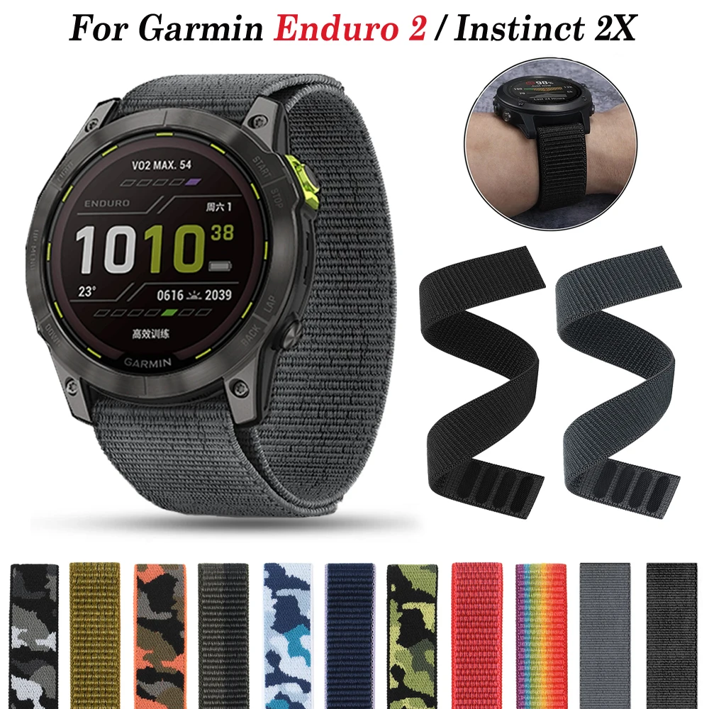 26mm 22mm Official Nylon Strap For Garmin Enduro 2/Fenix 6X 6 Pro 5X 5 Plus 7X 7/Epix Gen 2 Ultralight Smart Watch Band Bracelet