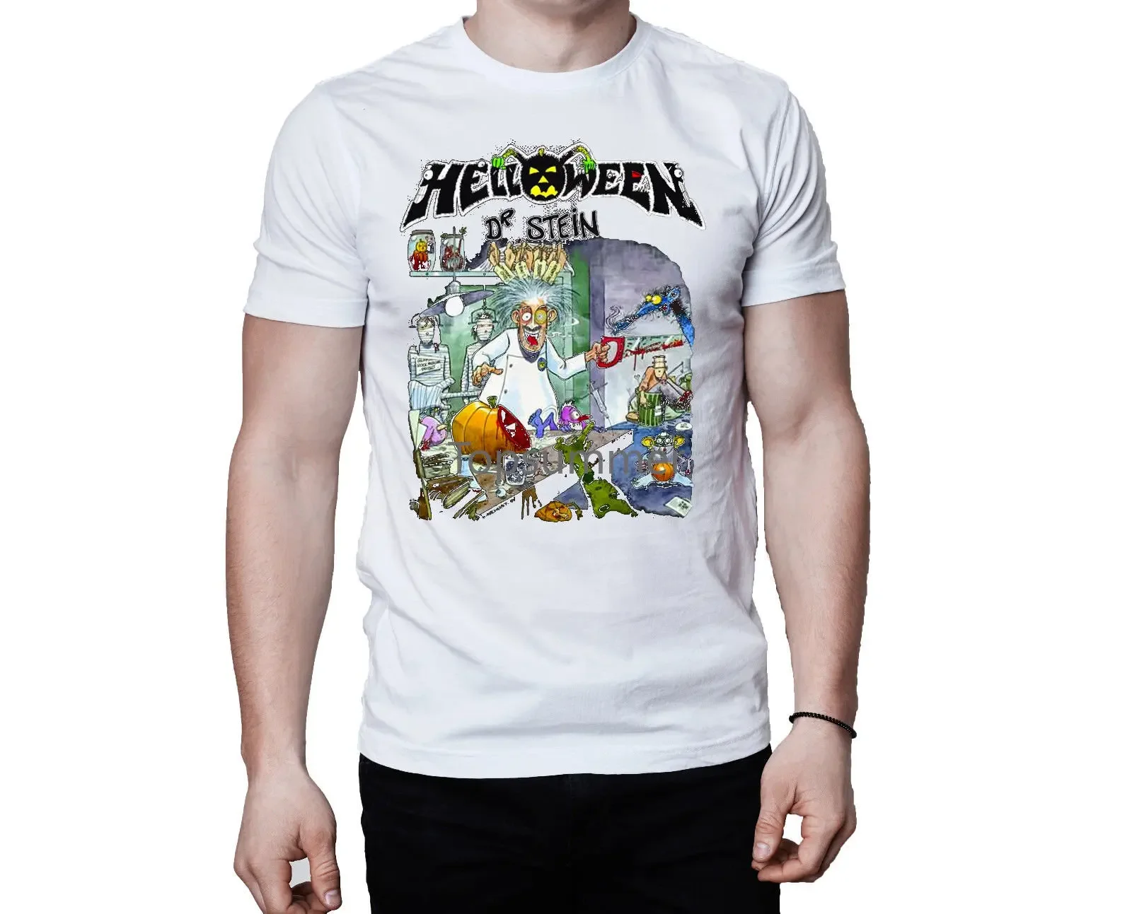 Helloween Dr Stein T-Shirt Men'S Funny Harajuku T Shirt Top Tee Print Tee Men Short Sleeve Clothing Top Tee Hipster