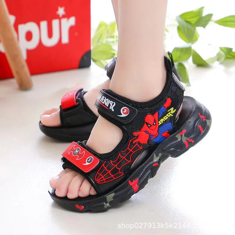 Summer Baby Girls Sandals For Kids Cartoon Spiderman Student Beach Shoes Children Boys Toddler Kids Non Slip Slippers EUR 21-40