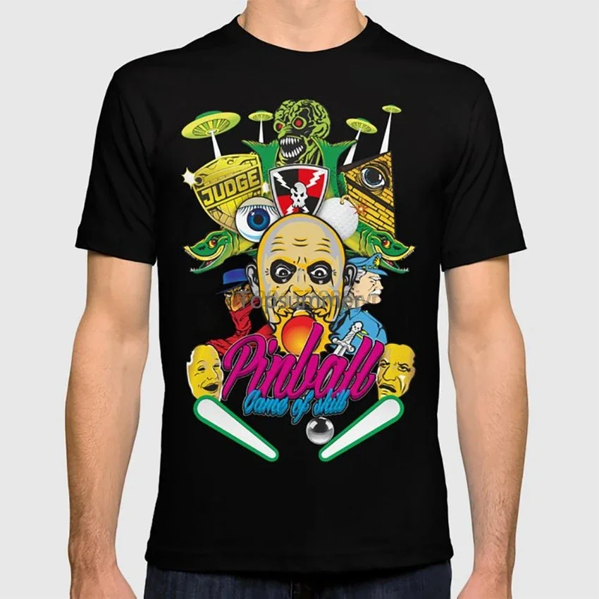 Pinball Game Of Skill T Shirt Cartoon Vector Graphic Design Flipper Twilight Zone The Shadow Fish Tales