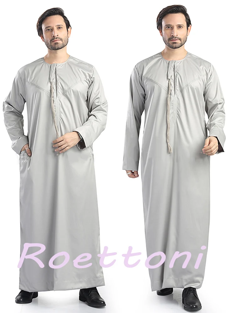 1Sets Jubba Thobe For Men Shiny Omaar Metallic Emirati Thobe Muslim Saudi Moroccan Abaya Djellaba Luxury Islam Clothing Prayer