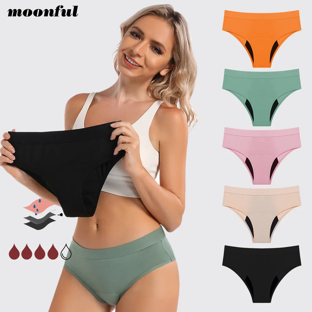 Main Bikini Menstrual Panties Woman Cotton Menstruaion Underwear Very Abundant Flow Absorvent Pad Period Panties Leak Proof Brief image