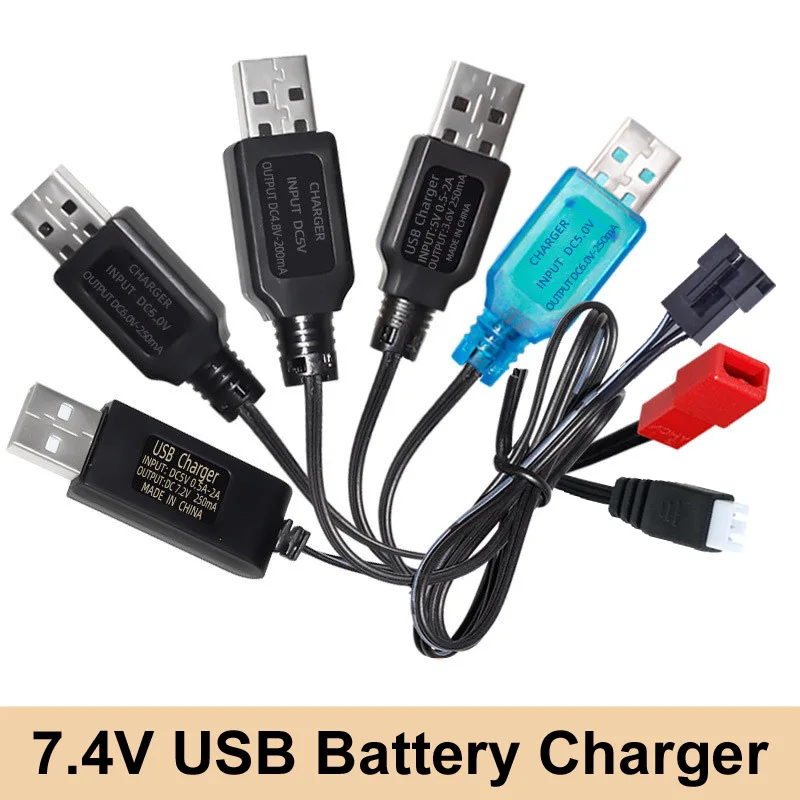 Main 7.4v USB Charger SM-4P / SM-3P / XH-3P Interface Li-ion battery USB Charge Cable image