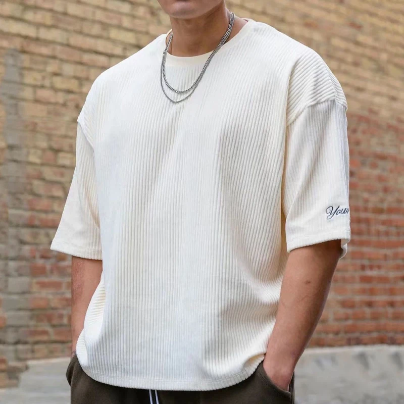 Main Short Sleeve Man Streetwear T-Shirts Fashion Casual Loose Pullovers Simplicity Handsome Round Neck Spring Summer Men's Clothing image