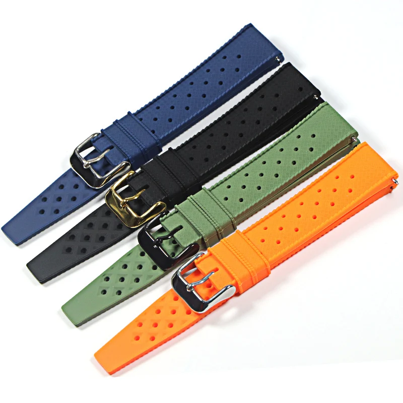 New Tropical Rubber Strap for Oris Seiko Citizen Quick Release Watch Band 18mm 20mm 22mm Silicone Tropic Strap Smart Watch Strap