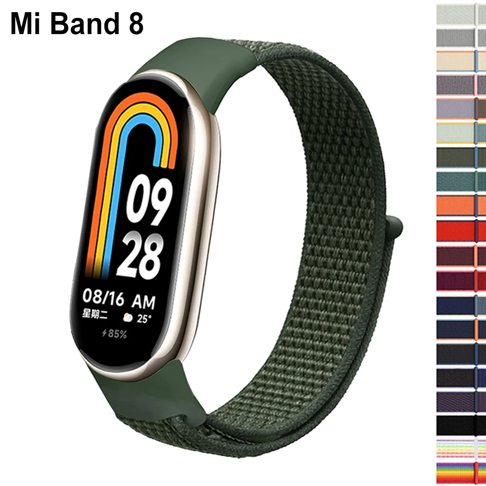 Nylon Loop for xiaomi Mi Band 9 8 Strap SmartWatch Wristband Correa Replacement sport pulsera watchband Miband 8 NFC Bracelet