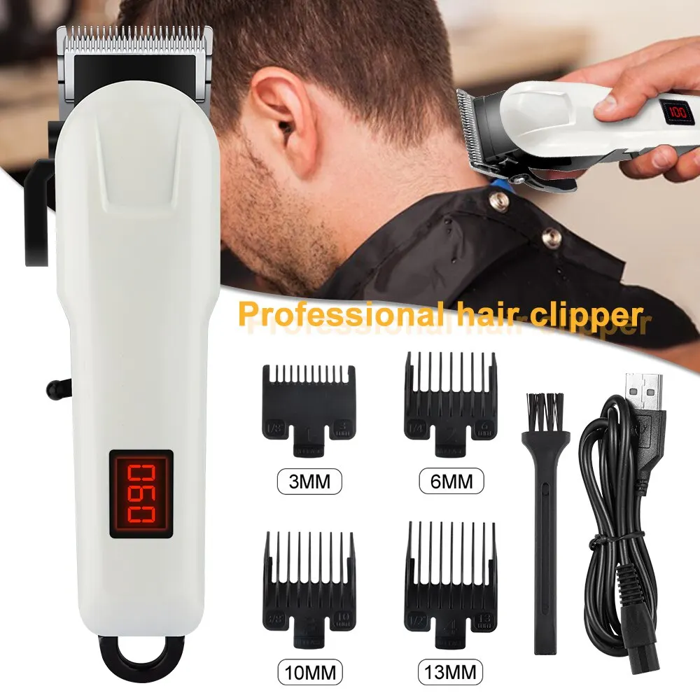 Hair Clipper Professional Rechargeable Trimmer For Men Electric Cutter Hair Cutting Machine LCD Cordless Beard Trimmer USB