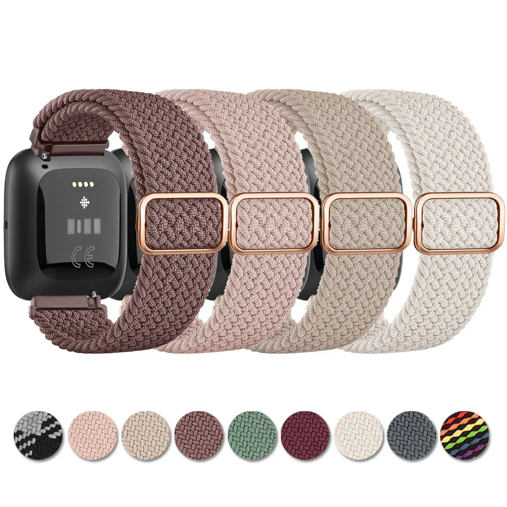 Elastic Braided Loop Band For Fitbit Versa 1/Versa 2/Versa Lite Strap Adjustable Wristband For Fitbit Versa Special Edtion Band