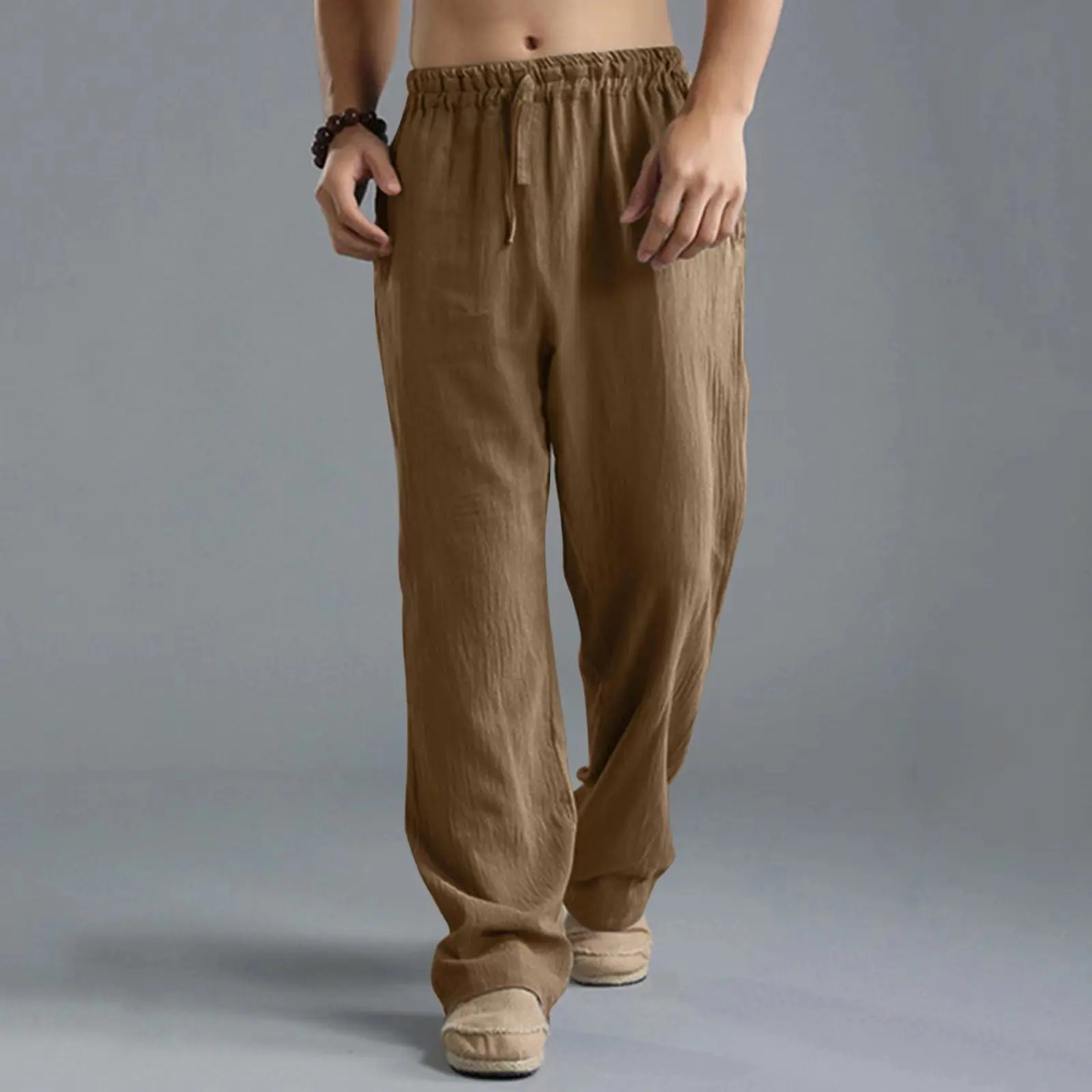 2023 New Men's Cotton Linen Pants Male Autumn New Breathable Solid Color Linen Trousers Fitness Streetwear S-3XL 5XL 4XL