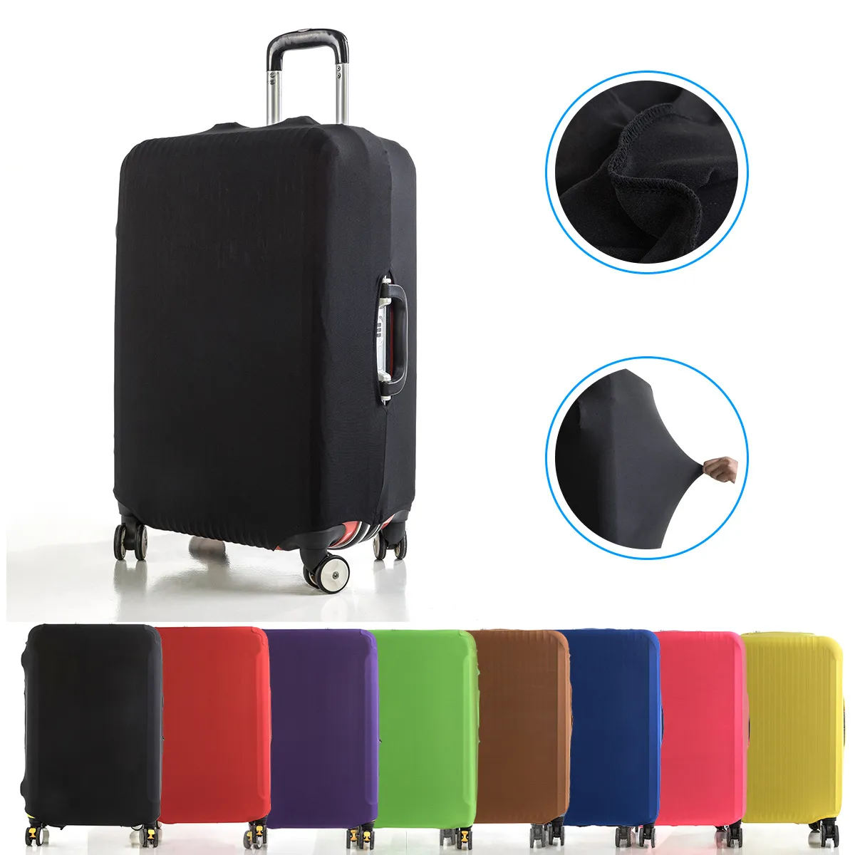 Main Luggage Cover Stretch Fabric Suitcase Protector Baggage Dust Case Cover Suitable for18-32 Inch Suitcase Case Travel Organizer image