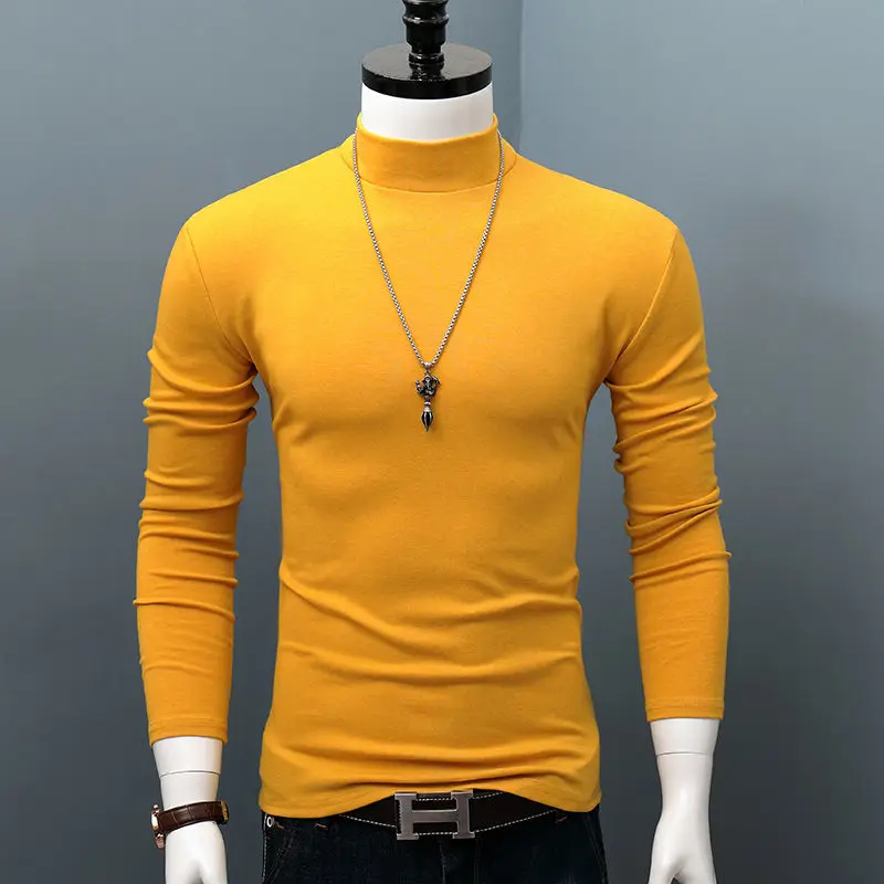 Quick Drying High Collar Men's Blouses for Cool Stylish Shirts and Blouses Comfortable and Warm T-Shirts for Fall and Winter