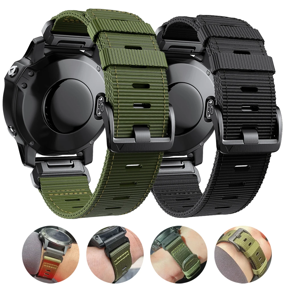 Tactix For Garmin Tactix 7 Pro Delta Bravo braided nylon Strap Quatix 7X 7 6 22 26mm Quickfit Replacement Camo Band D2 Delta PX