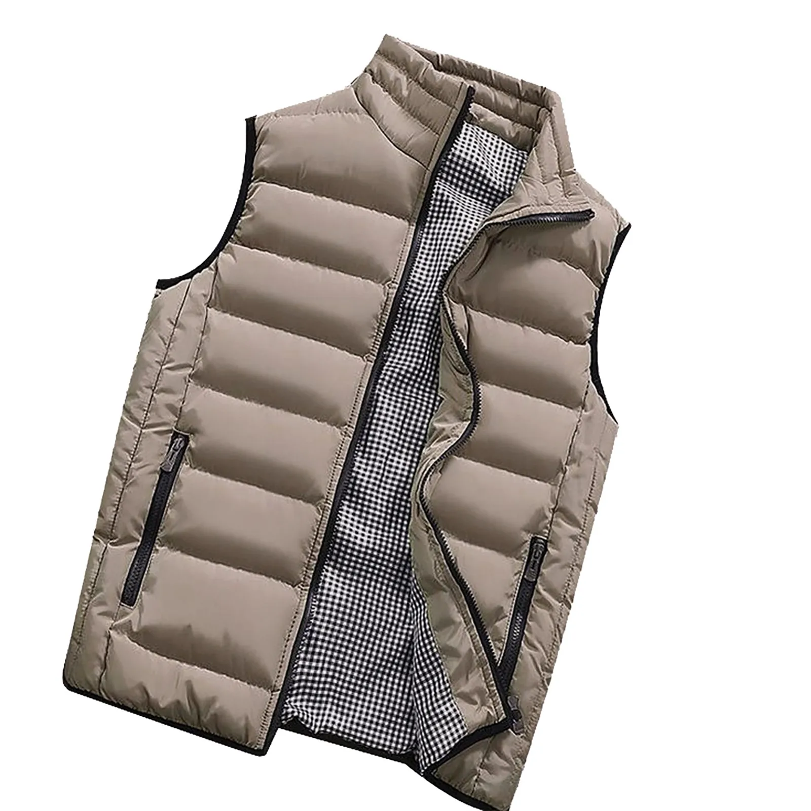 Oversize Down Coat Men Vest Waterproof Padded Thick Warm Winter Waistcoat for Men Down Jacket Vest Work Daily Wear