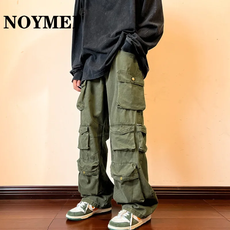 NOYMEI Y2k Men's Cargo Pants Multi Pocket Summer New Streetwear Trousers Male Hiphop Overalls High Street Safari Style WA2046