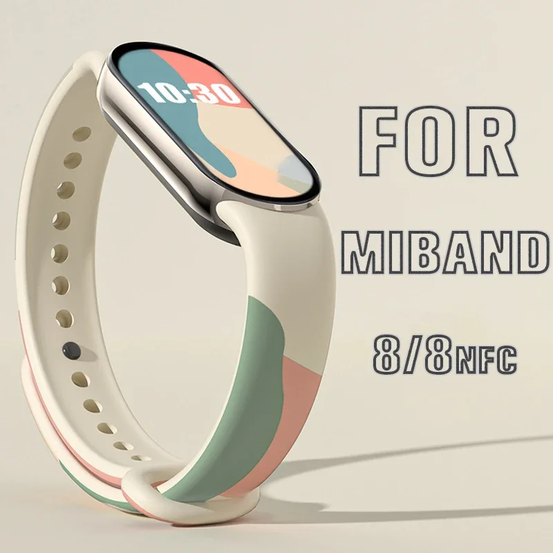 Morandi Silicone Strap for Xiaomi Mi Band 8 Smart Band Replacement Bracelet Belt Wriststrap Correa for MiBand 8 NFC Accessories