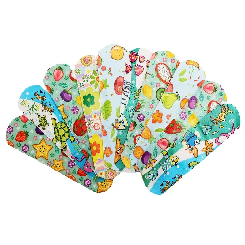 100 Pcs Cartoon Animal Pattern Waterproof Hemostatic Kids Band-Aid Self-Adhesive Bandage Wound Stickers cute bandaids