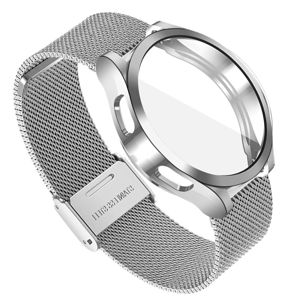 Case+Band For Samsung Galaxy Watch 5pro 45mm 7 6 5 4 44mm 40mm Strap Protector Steel Mesh band Watch 6 4 Classic 43mm 47mm 46mm