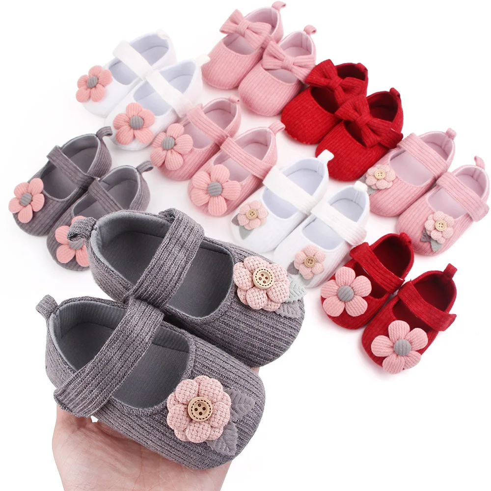 Baby Shoes Spring Autumn Flower Princess Soft Sole Anti-slip First Walkers Walking Shoes Baby Shoes 0-6-12 Months Girls' Shoes