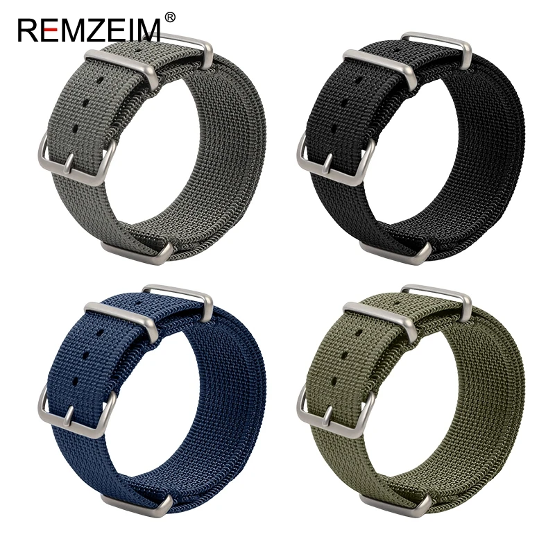 New Ribbed Nylon Watch Strap 18mm 20mm 22mm Nylon Watch Straps Watchband Accessories for Military Watch Band Bracelets