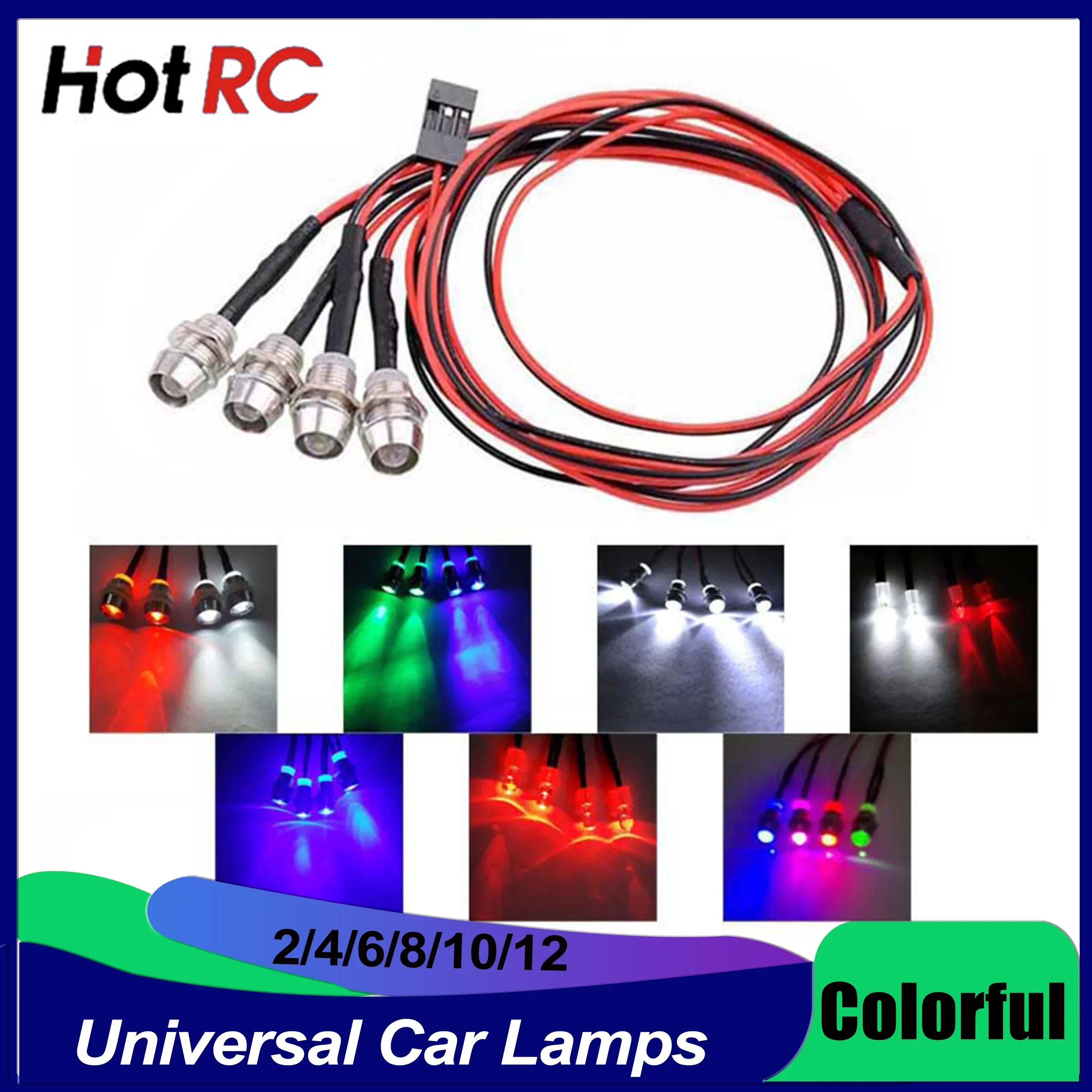 Main 3mm 5mm 8mm RC Car Lamp Universal LED Lights for 1/8 1/10 1/12 1/24 Axial Scx10 Traxxas Trx4 Hsp Redcat Tamiya Crawler Truck image