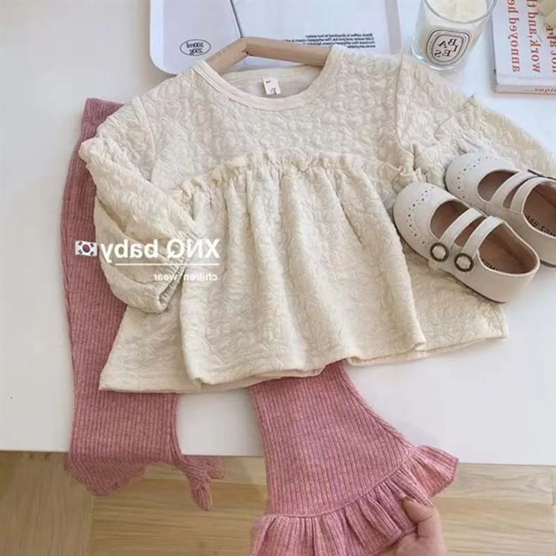 Spring Autumn 2 Pcs Children's Sets Children's Clothing Girls' Shirt 2023Children's Shirt Pants Girl Baby Long Sleeve Top