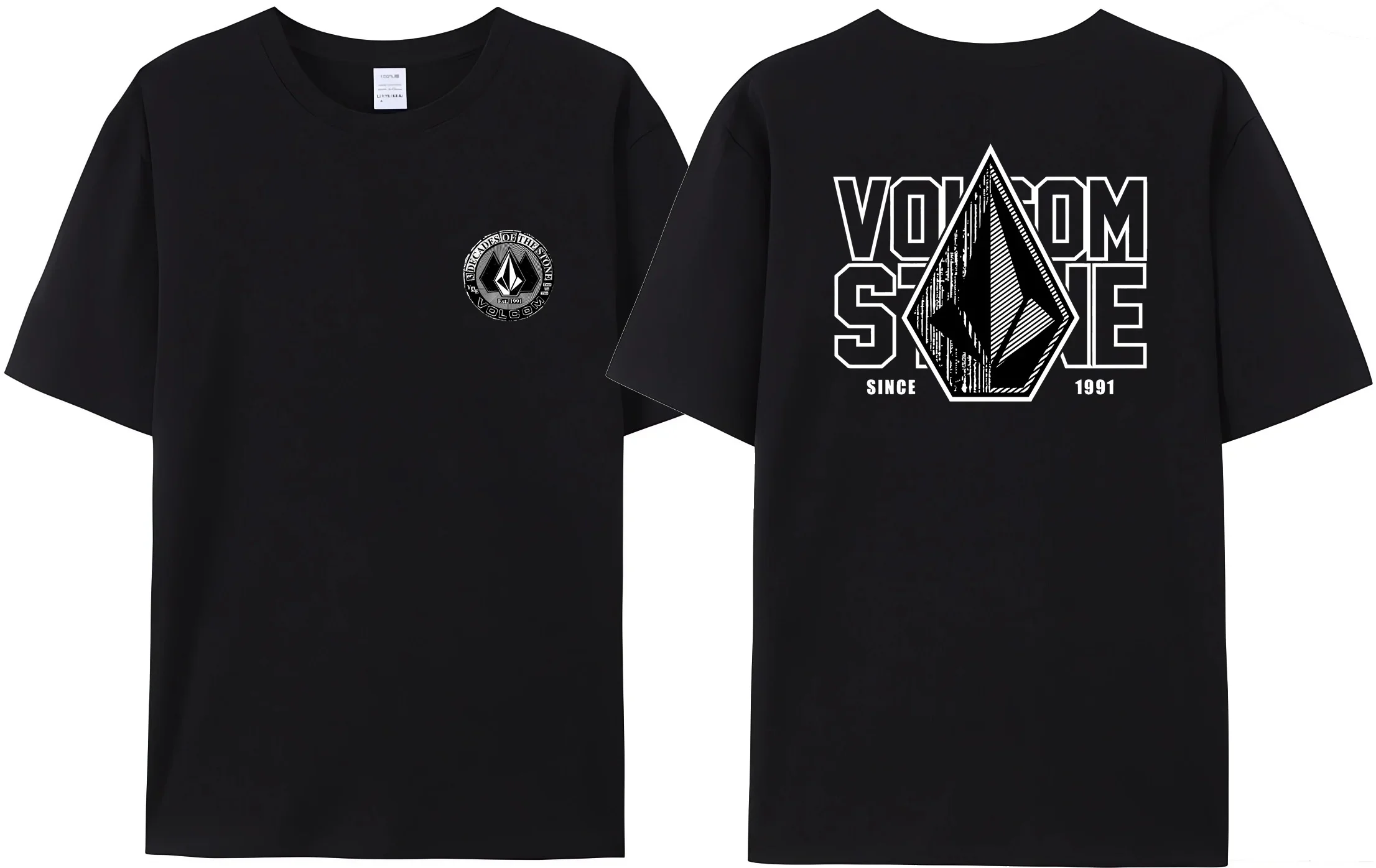 2024 Hot Selling Volcom Obsidian Casual Summer T-Shirt Men's 100% Cotton Comfortable High Quality Gift Women Short Sleeve