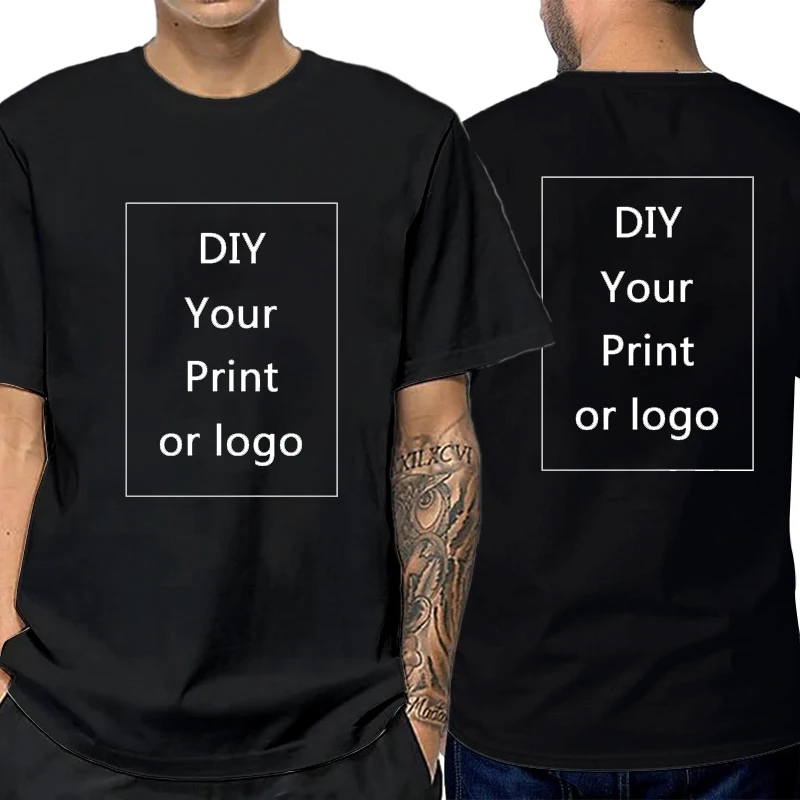 Custom Tshirt men women Make Your Design Logo Text Men Print Original Design Gifts Tshirt Male EU Size Women Cotton tshirt 5XL