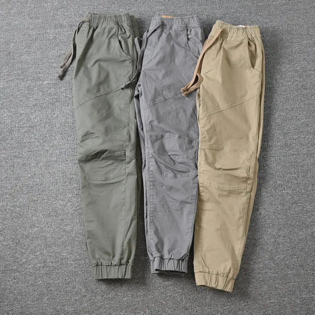 Stylish  Joggers Pants Sporty Pure Color Slim Pants Solid Color Male Men Cargo Pants Men Clothes