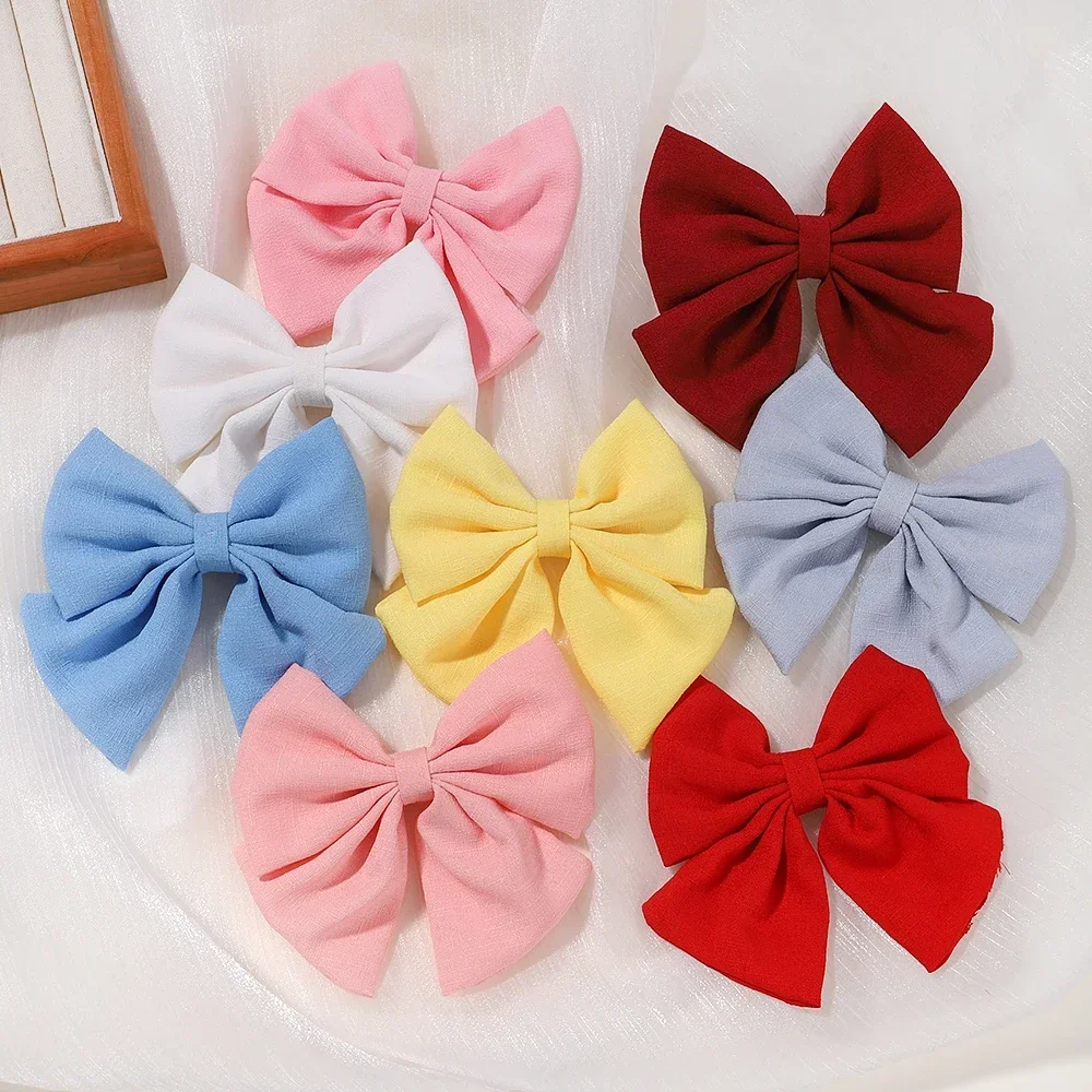 4.3Inch Solid Hair Bows Boutique Hair Clip for Girls Hairgrips New Headwear Baby Hair Accessories For Hair Gift Baby Hair Clips